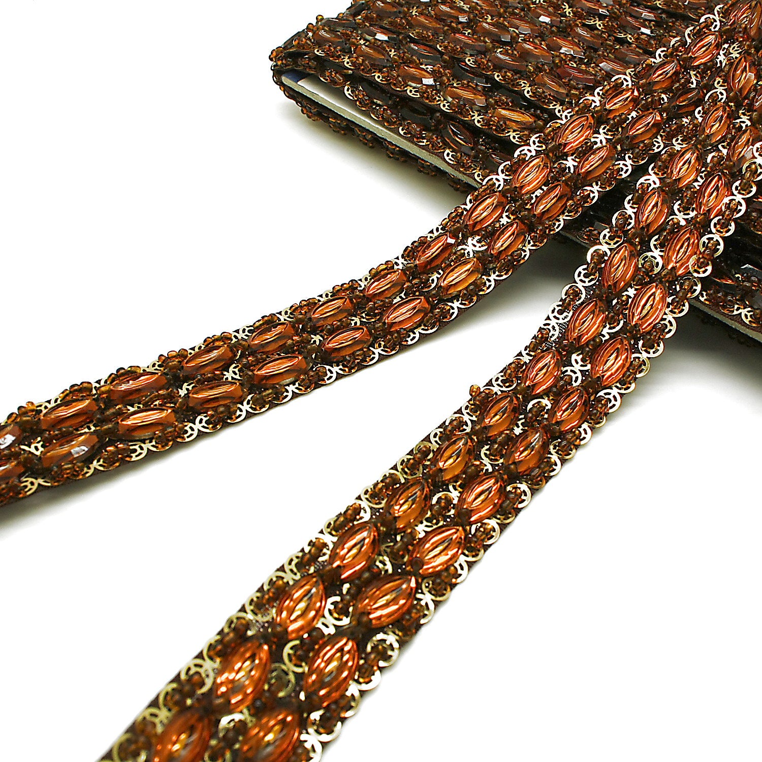 BROWN RHINESTONE TRIM - sarahi.NYC