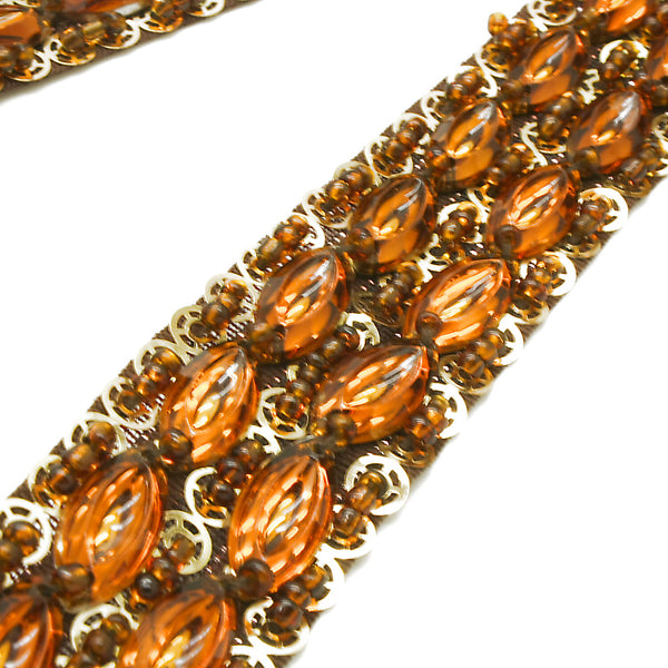BROWN RHINESTONE TRIM - sarahi.NYC