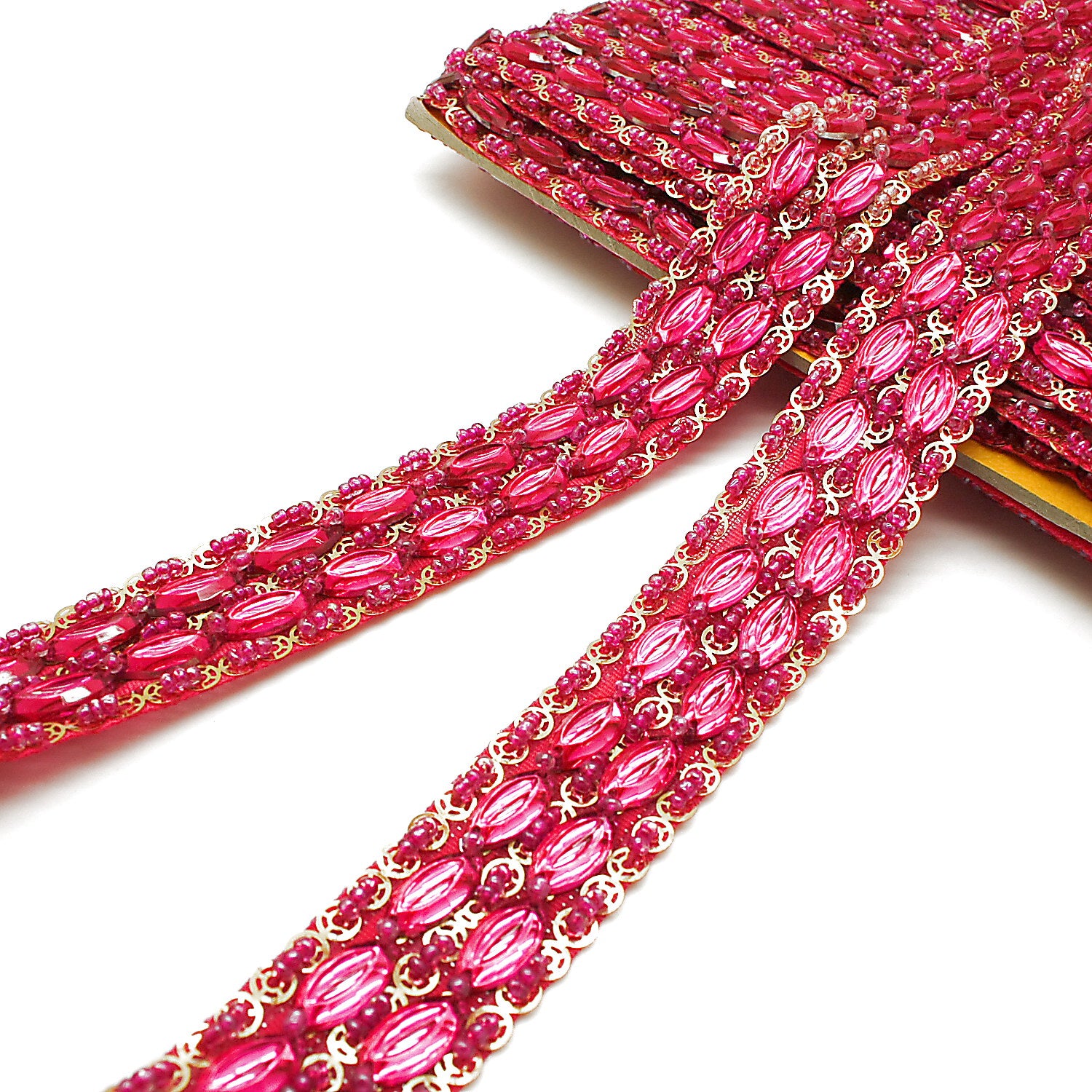 HOT PINK RHINESTONE TRIM - sarahi.NYC