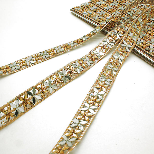 GOLD RHINESTONE MIRROR TRIM - sarahi.NYC