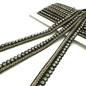 BLACK SILVER STONE TRIM - sarahi.NYC