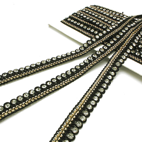 BLACK SILVER STONE TRIM - sarahi.NYC