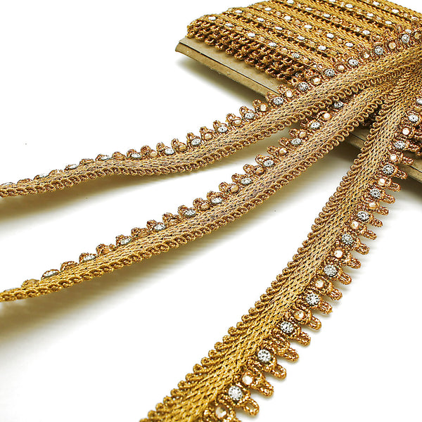 GOLD SILVER RHINESTONE EDGING TRIM - sarahi.NYC