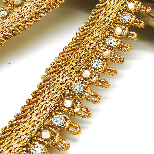 GOLD SILVER RHINESTONE EDGING TRIM - sarahi.NYC