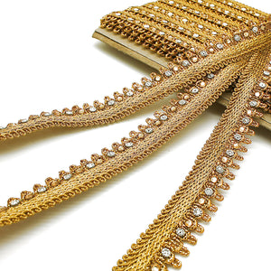 GOLD SILVER RHINESTONE EDGING TRIM - sarahi.NYC