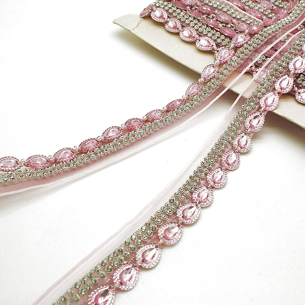 LIGHT PINK CRYSTAL RHINESTONE TRIM - sarahi.NYC