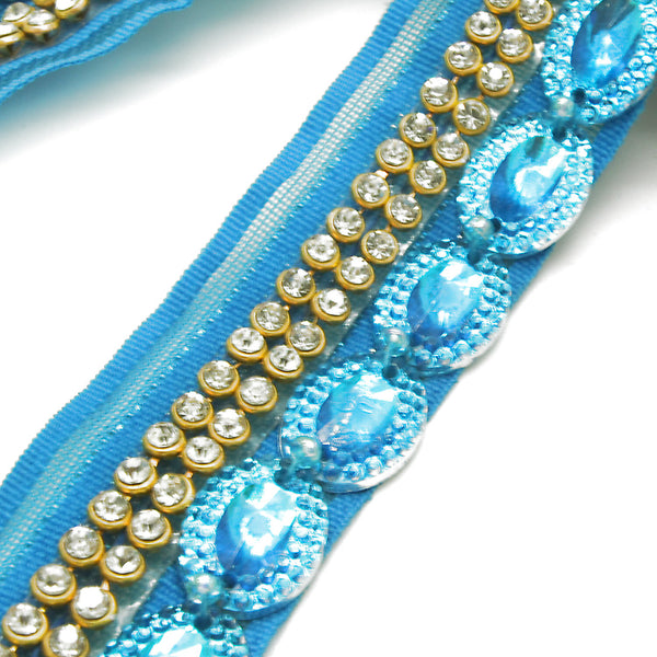 TURQUOISE CRYSTAL RHINESTONE TRIM - sarahi.NYC