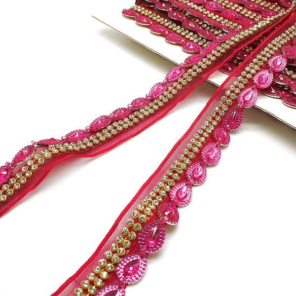 PINK CRYSTAL RHINESTONE TRIM - sarahi.NYC