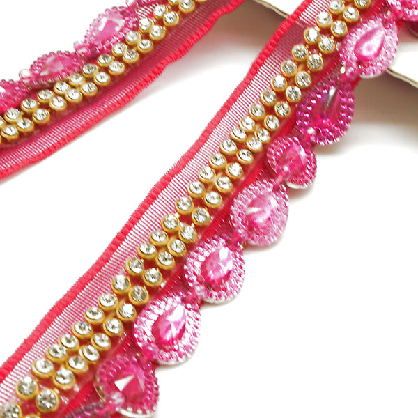 PINK CRYSTAL RHINESTONE TRIM - sarahi.NYC