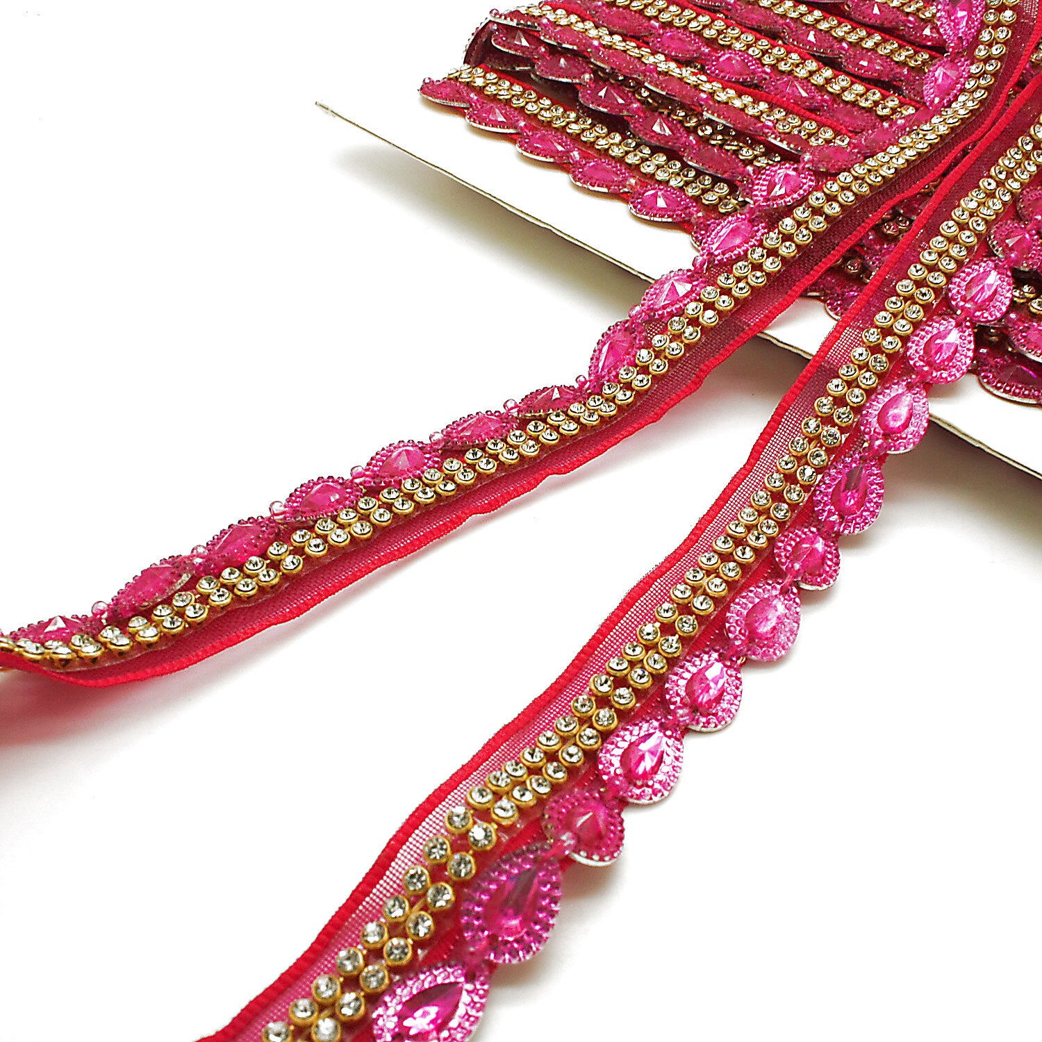 PINK CRYSTAL RHINESTONE TRIM - sarahi.NYC