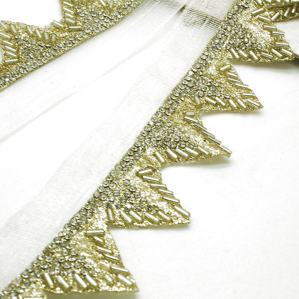 GOLD SILVER CRYSTAL EDGING TRIM - sarahi.NYC