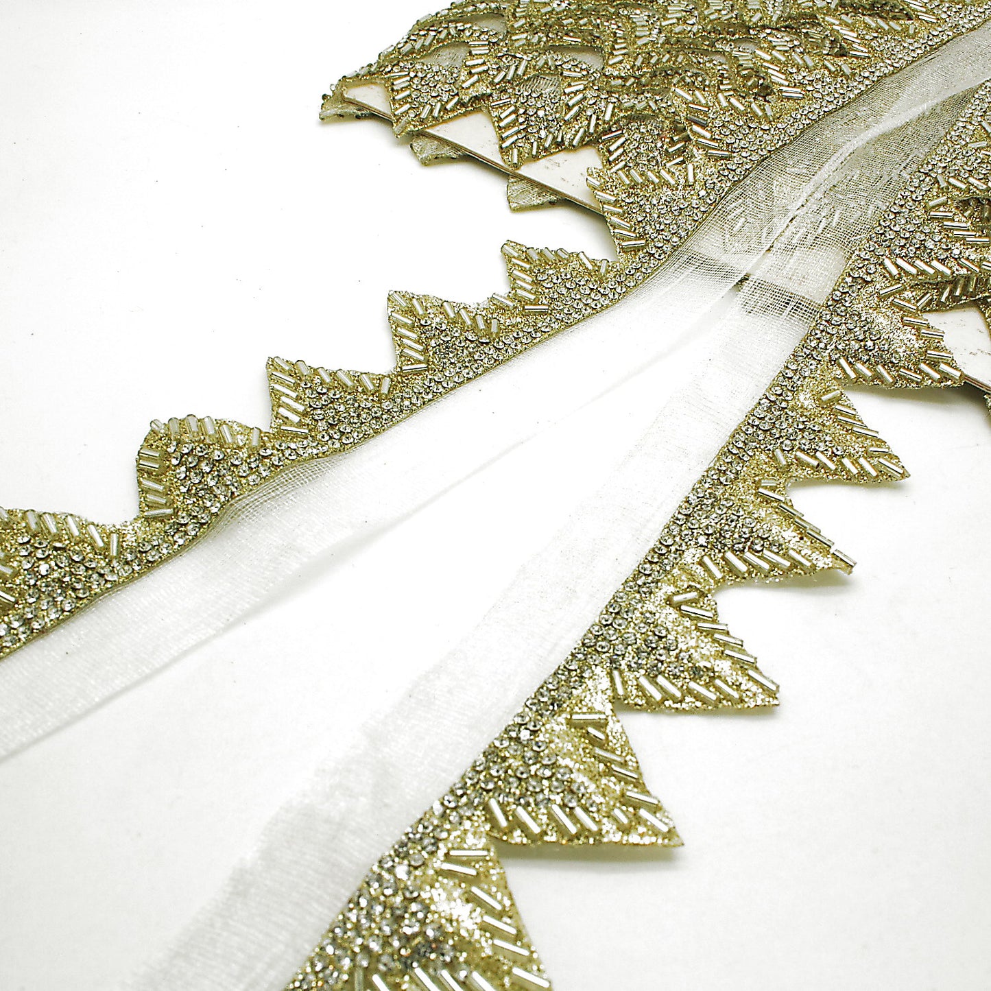 GOLD SILVER CRYSTAL EDGING TRIM - sarahi.NYC