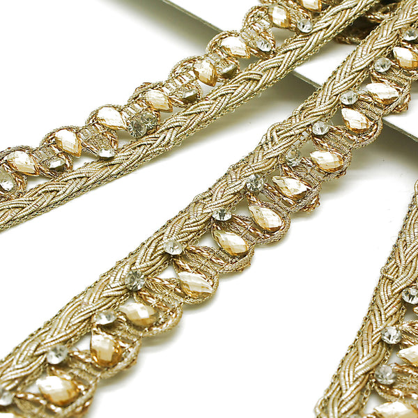 GOLD RHINESTONE EDGING TRIM - sarahi.NYC