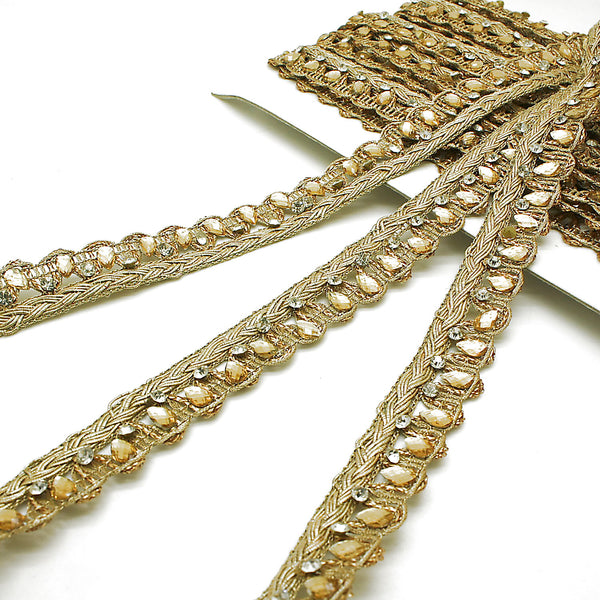 GOLD RHINESTONE EDGING TRIM - sarahi.NYC