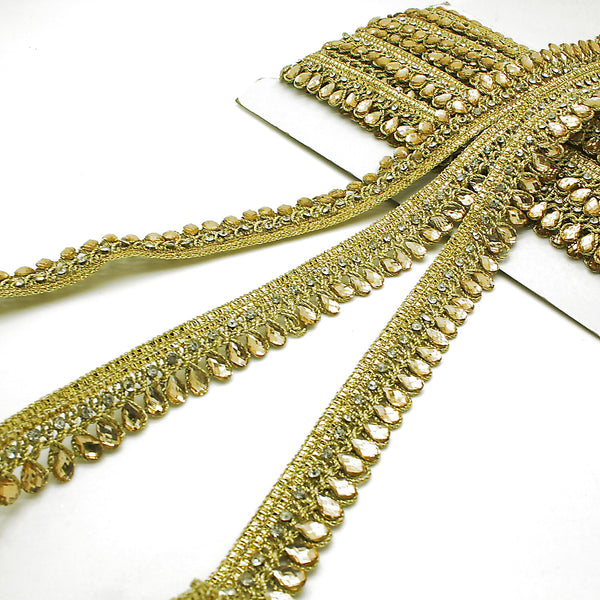 GOLD RHINESTONE EDGING TRIM - sarahi.NYC