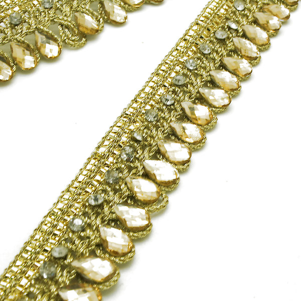 GOLD RHINESTONE EDGING TRIM - sarahi.NYC