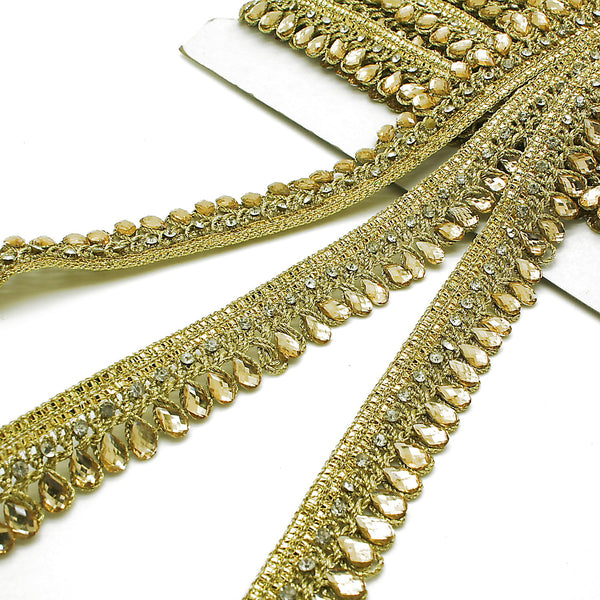 GOLD RHINESTONE EDGING TRIM - sarahi.NYC