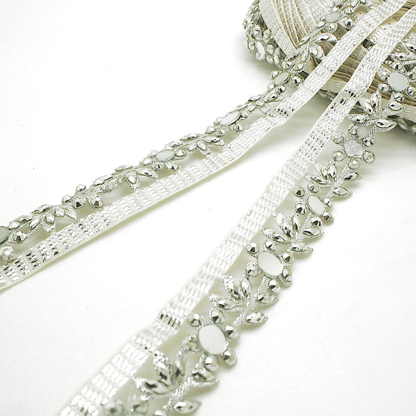 SILVER RHINESTONE EDGING TRIM - sarahi.NYC