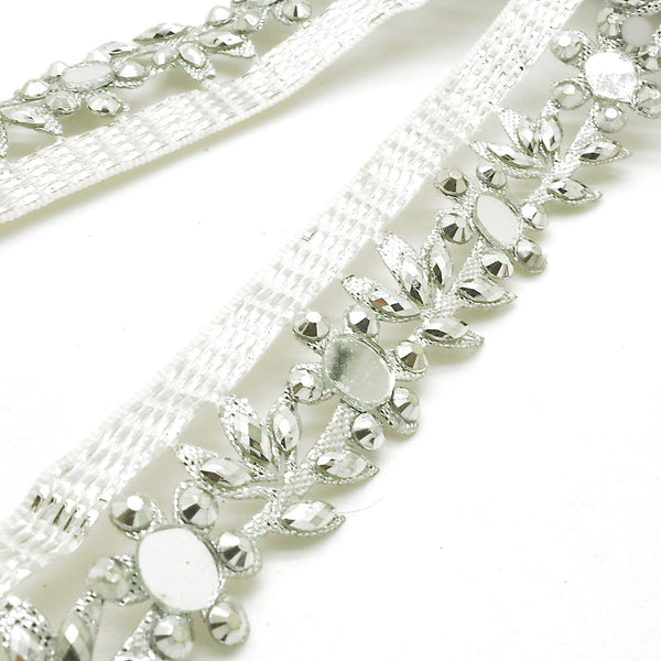 SILVER RHINESTONE EDGING TRIM - sarahi.NYC