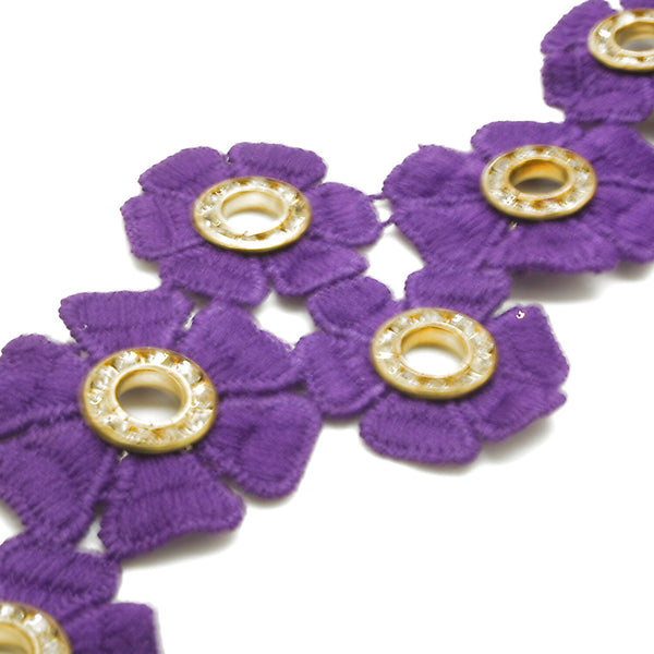 PURPLE GOLD FLOWER TRIM - sarahi.NYC