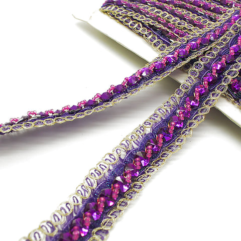 PURPLE GOLD RHINESTONE TRIM - sarahi.NYC