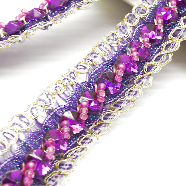 PURPLE GOLD RHINESTONE TRIM - sarahi.NYC