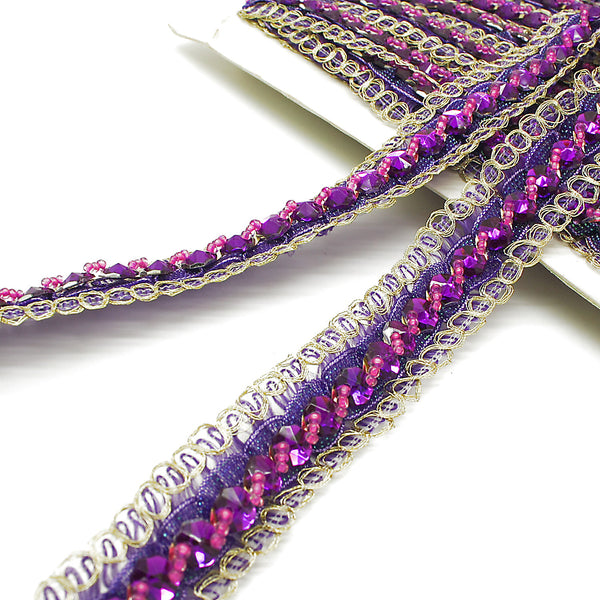 PURPLE GOLD RHINESTONE TRIM - sarahi.NYC