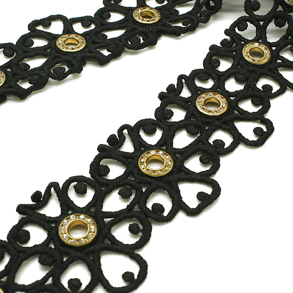 BLACK GOLD LACE TRIM - sarahi.NYC