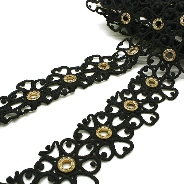 BLACK GOLD LACE TRIM - sarahi.NYC