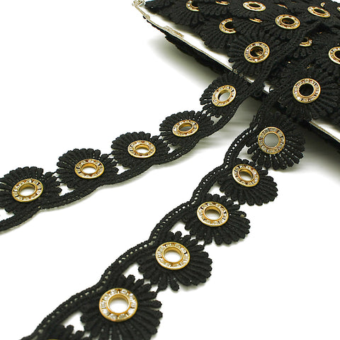 BLACK GOLD LACE TRIM - sarahi.NYC