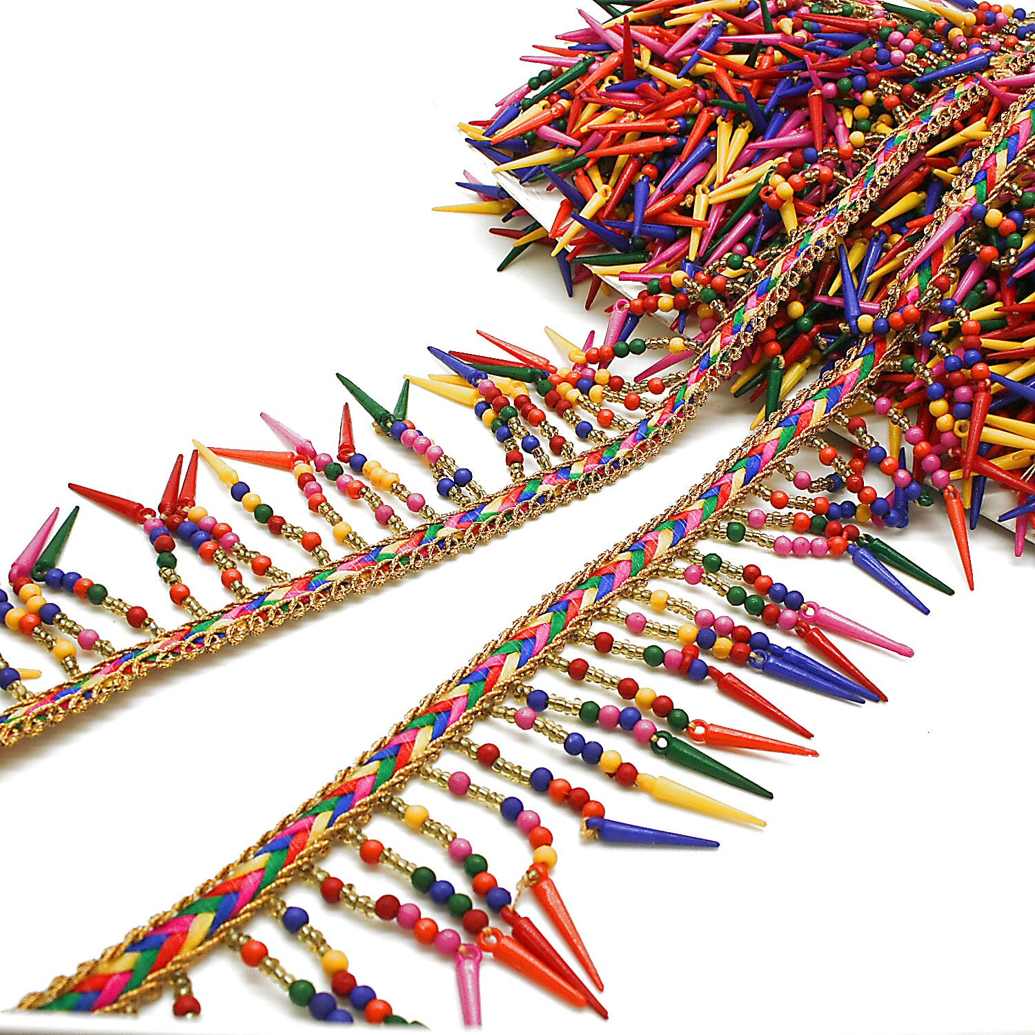 MULTCOLOR FRINGE BEADED TRIM - sarahi.NYC