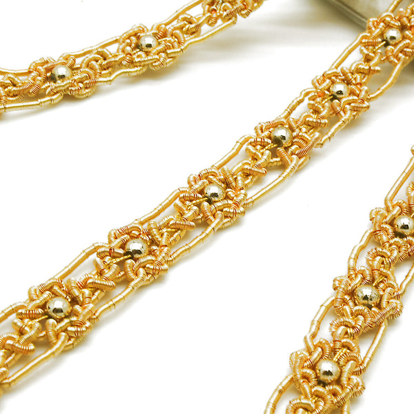 GOLD METALLIC BEADED INTRICATE TRIM - sarahi.NYC