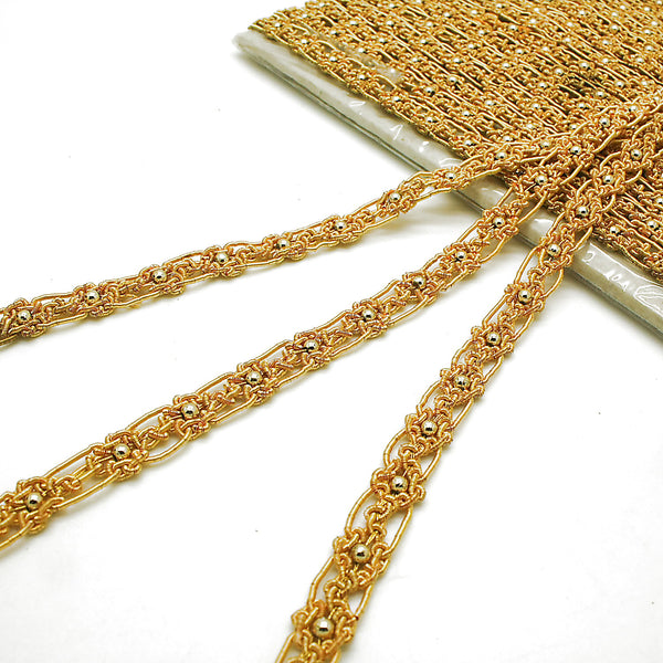 GOLD METALLIC BEADED INTRICATE TRIM - sarahi.NYC