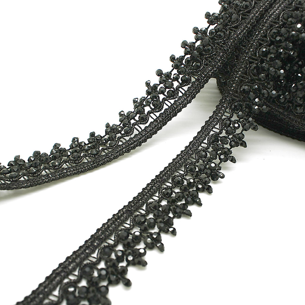 BLACK RHINESTONE TRIM - sarahi.NYC
