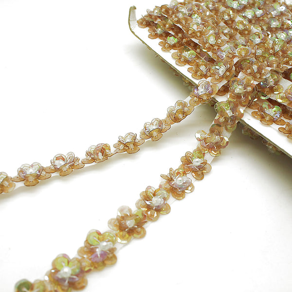 IRIDESCENT SEQUIN FLORAL TRIM