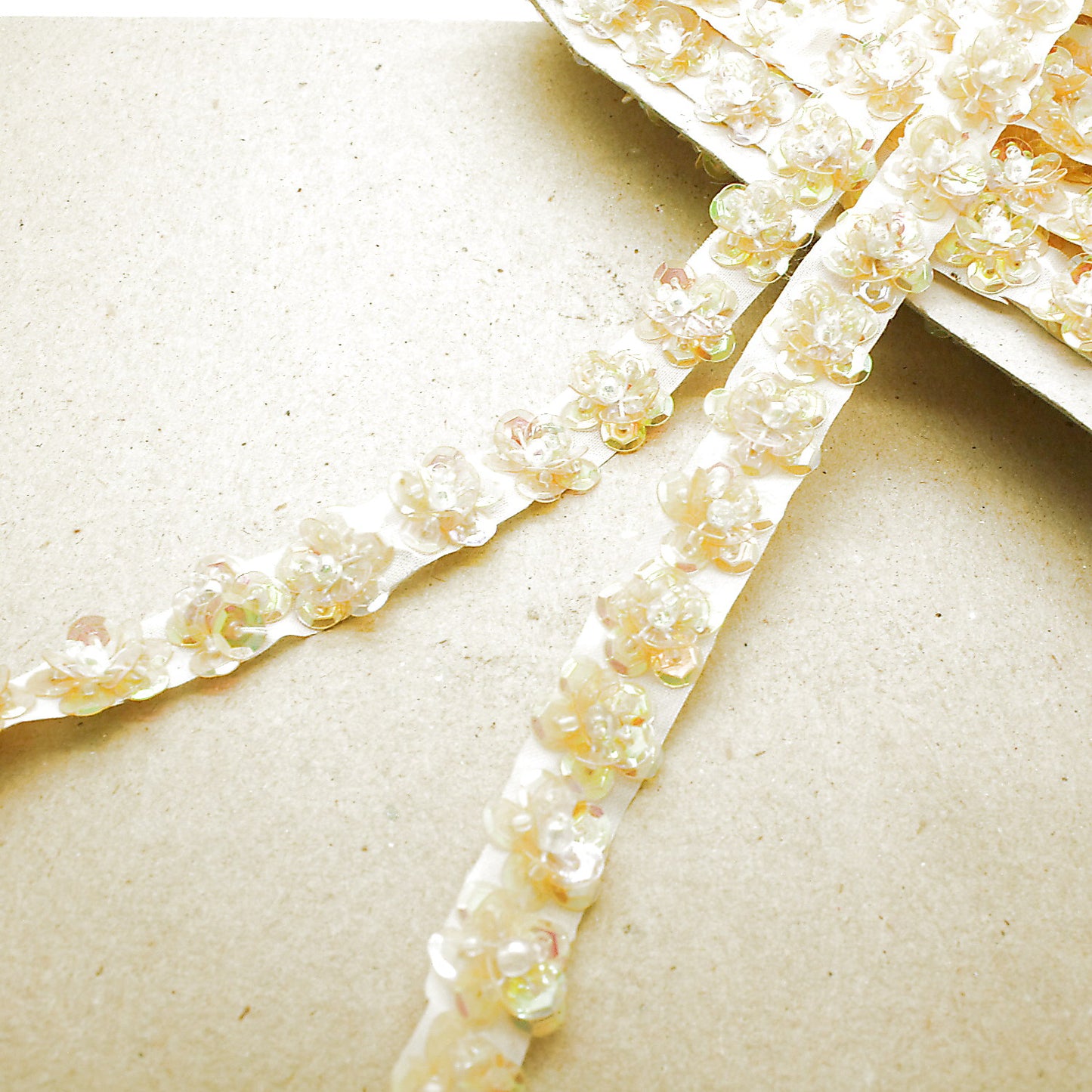IRIDESCENT SEQUIN FLORAL TRIM