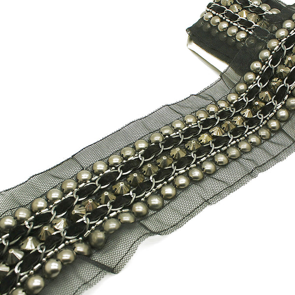 BLACK NET CHAIN METALLIC TRIM