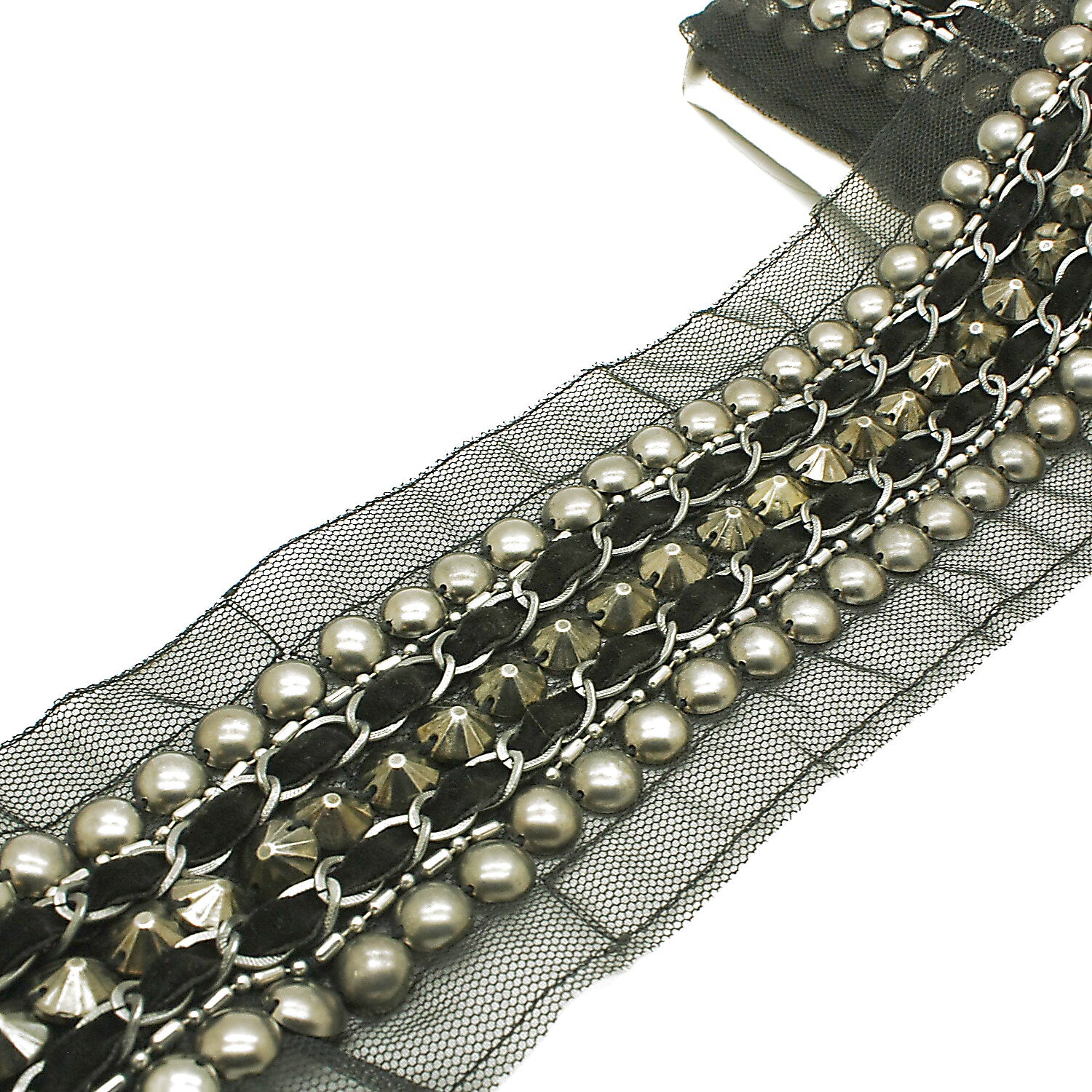 BLACK NET CHAIN METALLIC TRIM