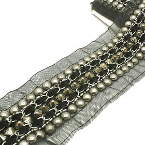 BLACK NET CHAIN METALLIC TRIM