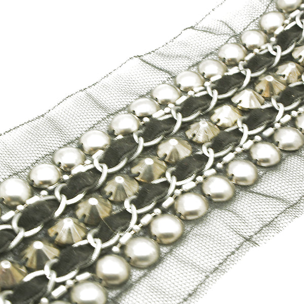 BLACK NET CHAIN METALLIC TRIM