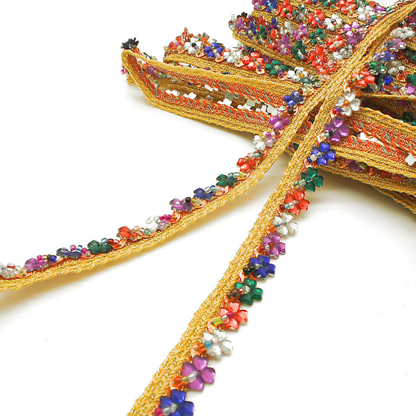 MULTICOLOR FLOWER GEM TRIM