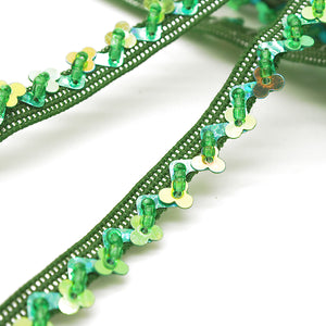 GREEN SEQUIN EDGING TRIM