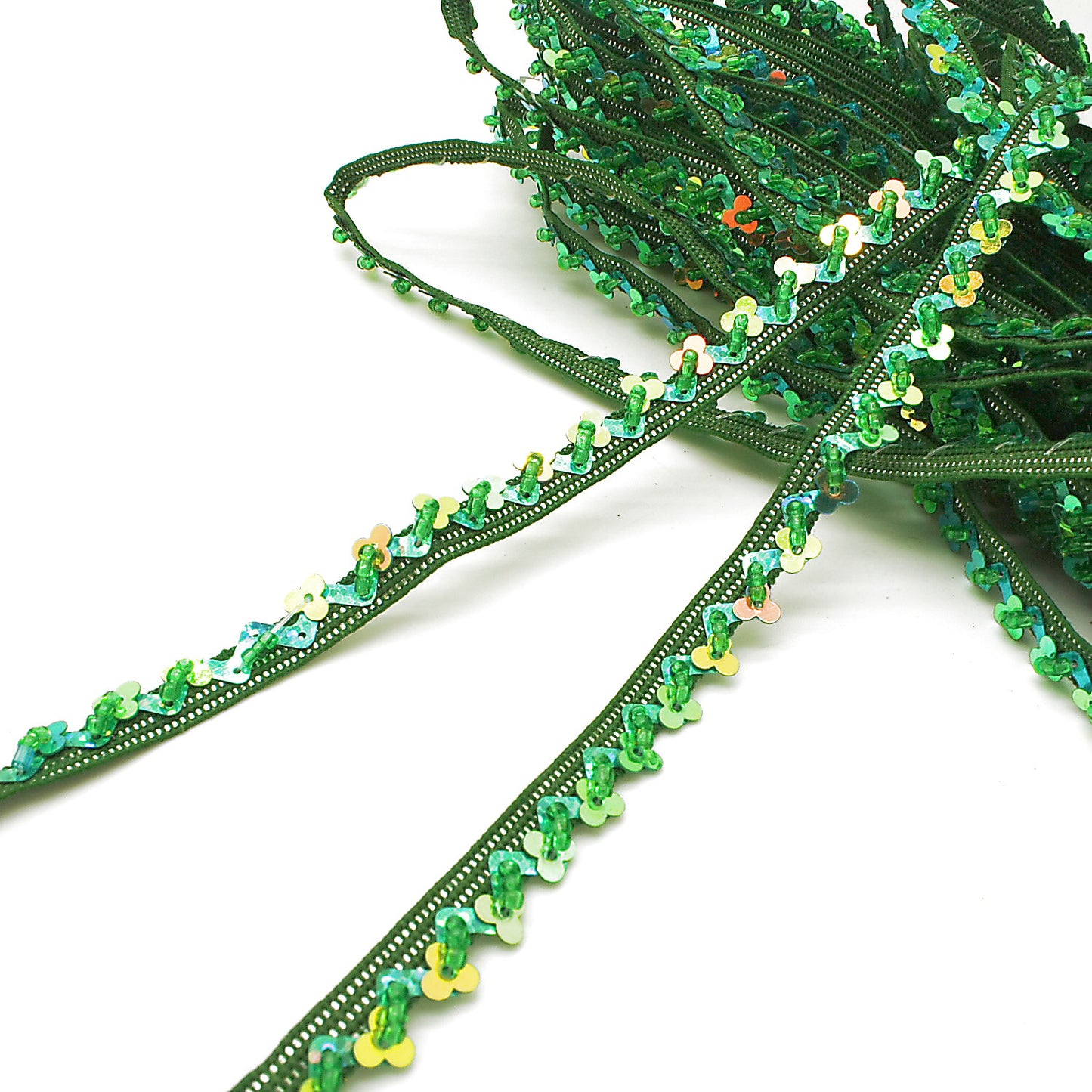 GREEN SEQUIN EDGING TRIM