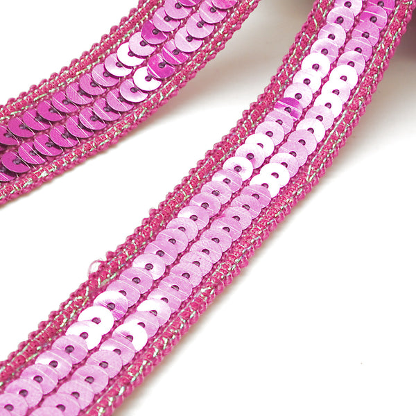 CERISE PINK SEQUIN RIBBON TRIM