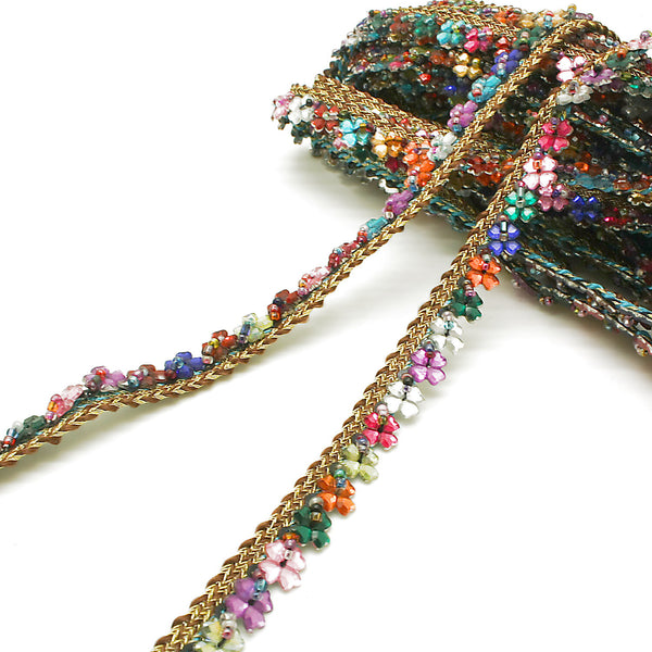 MULTICOLOR FLOWER GEM TRIM