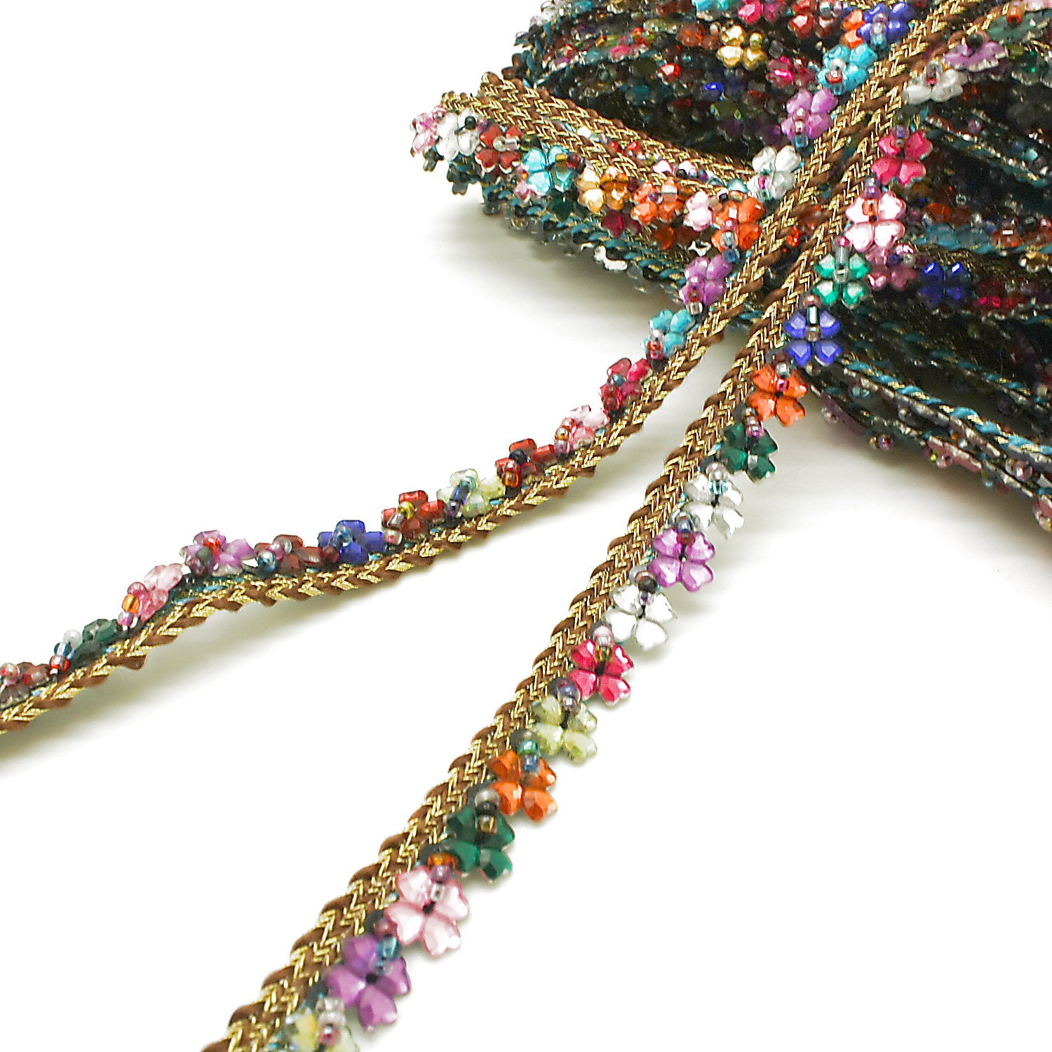 MULTICOLOR FLOWER GEM TRIM