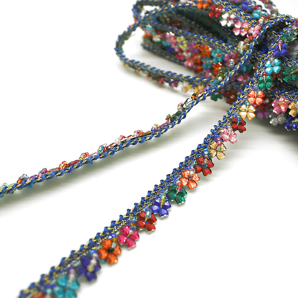 MULTICOLOR FLOWER GEM TRIM