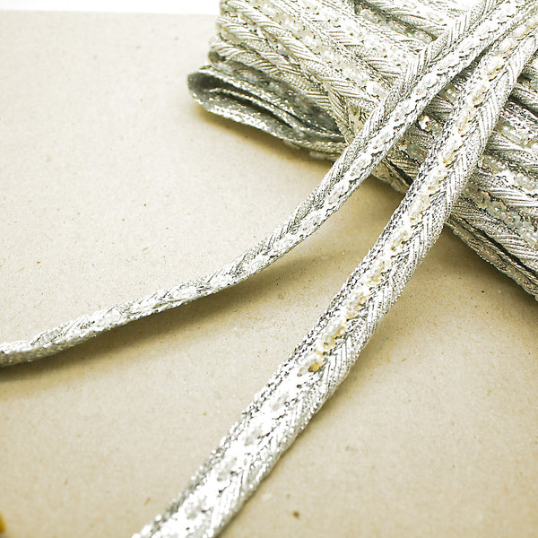 SILVER GOLD  BEADED METALLIC TRIM