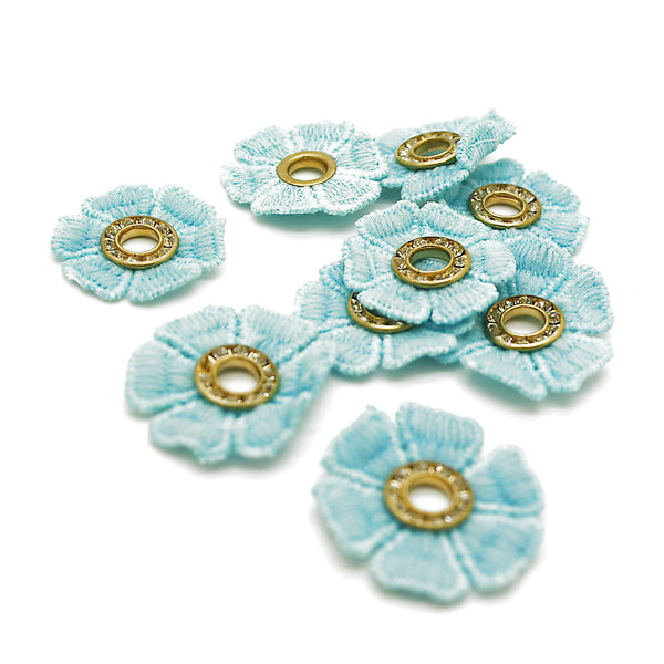 10 X LIGHT BLUE FLOWER MOTIFS - SARAHI.NYC