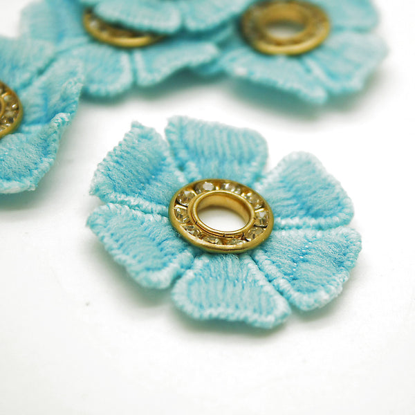 10 X LIGHT BLUE FLOWER MOTIFS - SARAHI.NYC